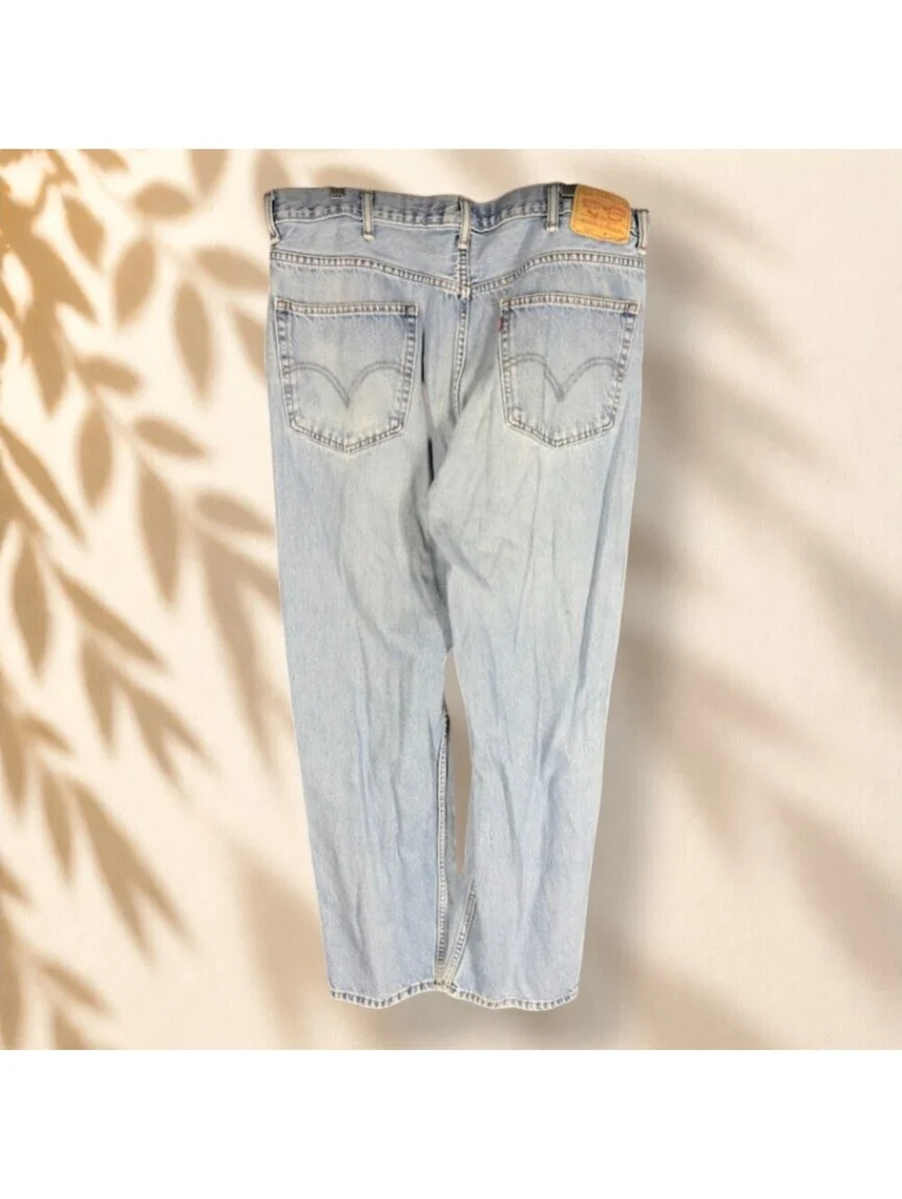 Levi's Jeans Men 40*32 Blue Denim Light Wash Relaxed 550 Straight High Rise